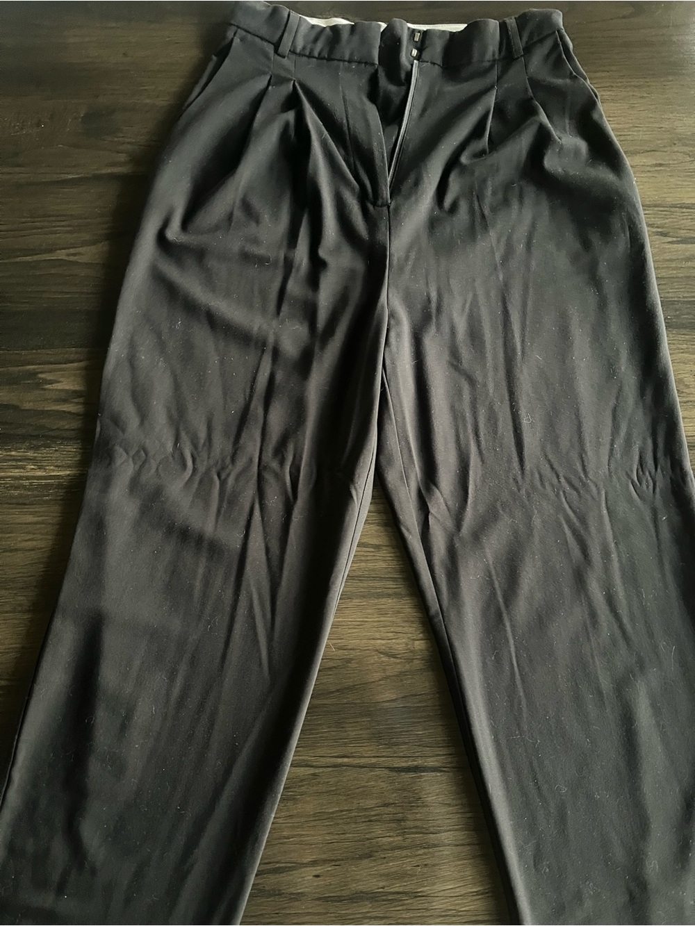 Dynamite Black Pleated Straight-Leg Dress Pants